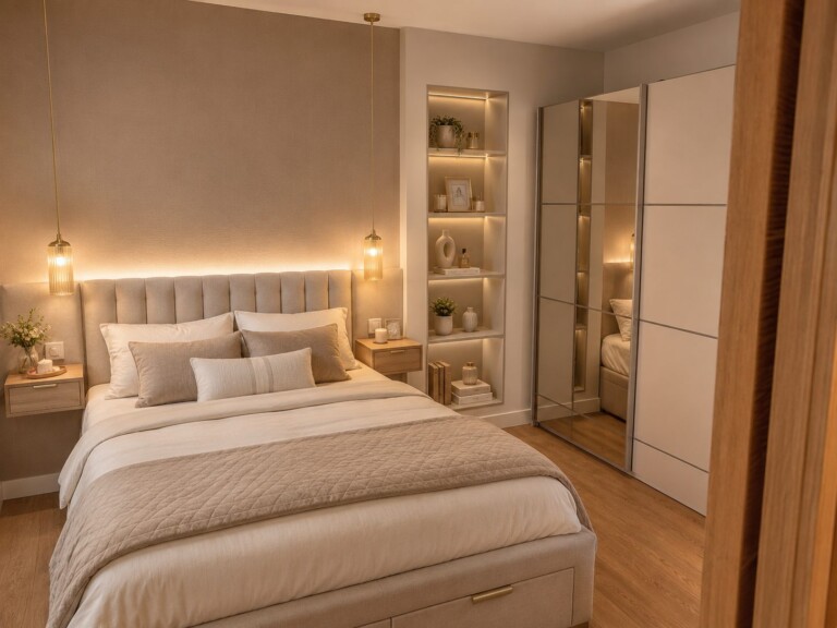 Vue retouchée IA chambre parentale