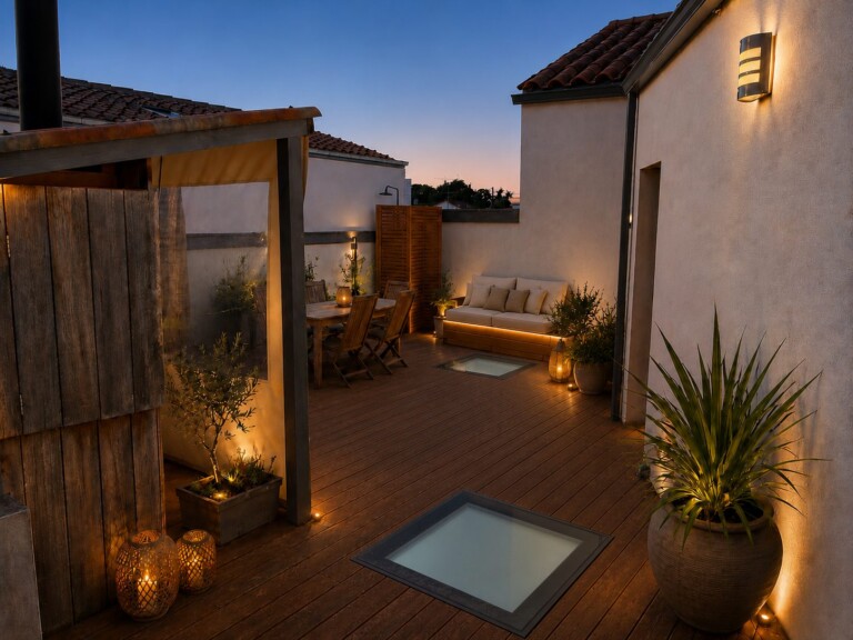 Vue retouchée IA terrasse